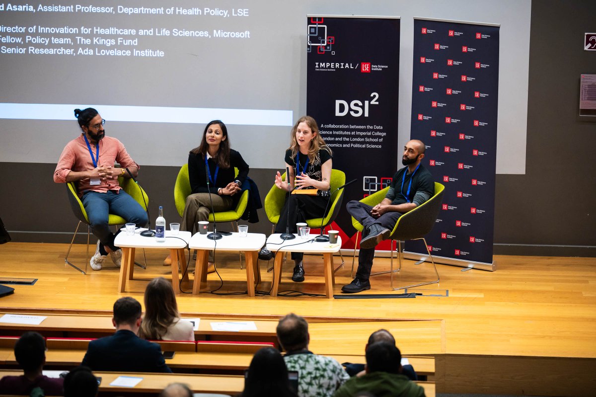 LSE Health Policy (@lsehealthpolicy) on Twitter photo At the DSI Squared Symposium co-hosted by the <a href="/LSEDataScience/">LSE Data Science Institute</a> & <a href="/ImperialDSI/">Imperial DSI</a>, Dr Asaria <a href="/miqedup/">Miqdad Asaria</a> & panellists explored what #GenerativeAI means in a healthcare context &the opportunities & challenges for policy makers, business and patients.
📺Recording ➡ bit.ly/4elHIDS At the DSI Squared Symposium co-hosted by the <a href="/LSEDataScience/">LSE Data Science Institute</a> & <a href="/ImperialDSI/">Imperial DSI</a>, Dr Asaria <a href="/miqedup/">Miqdad Asaria</a> & panellists explored what #GenerativeAI means in a healthcare context &the opportunities & challenges for policy makers, business and patients.
📺Recording ➡ bit.ly/4elHIDS