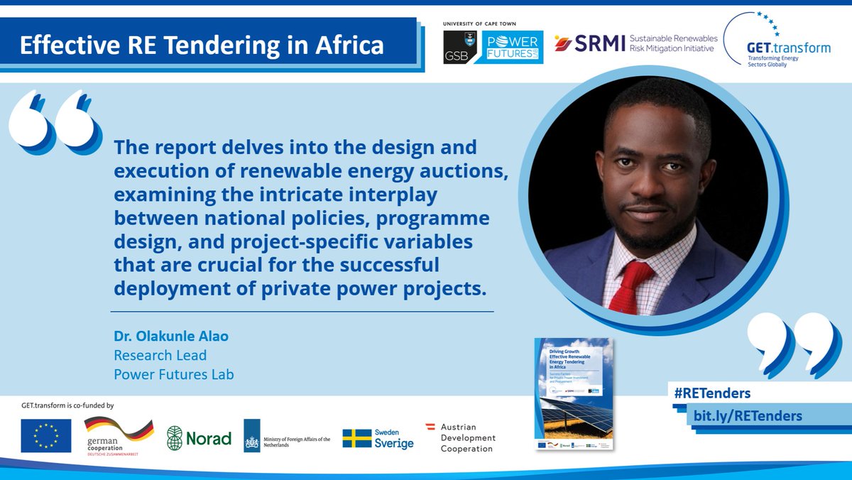 GET.transform (@get_transform) on Twitter photo Effective #RenewableEnergy Tendering in #Africa ⚡️
Dr. Olakunle Alao <a href="/PowerFuturesLab/">PowerFuturesLab</a> describes which insights the analysis offers to policy-makers and industry players.
Download the report <a href="/PowerFuturesLab/">PowerFuturesLab</a> <a href="/GET_transform/">GET.transform</a> #SRMI
📘bit.ly/RETenders #RETenders #Auctions Effective #RenewableEnergy Tendering in #Africa ⚡️
Dr. Olakunle Alao <a href="/PowerFuturesLab/">PowerFuturesLab</a> describes which insights the analysis offers to policy-makers and industry players.
Download the report <a href="/PowerFuturesLab/">PowerFuturesLab</a> <a href="/GET_transform/">GET.transform</a> #SRMI
📘bit.ly/RETenders #RETenders #Auctions