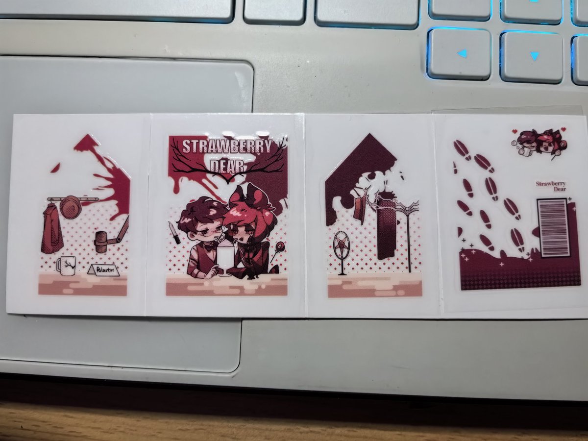 JogleTheDove's tweet photo. #HazbinHotelAlastor #HazbinHotel
#HazbinHotelFanArt
做了一些alastor&amp;alastor的转印贴。等亚克力壳子出厂就可以拥有一批草莓���饮了… https://t.co/sheXvTXuFK