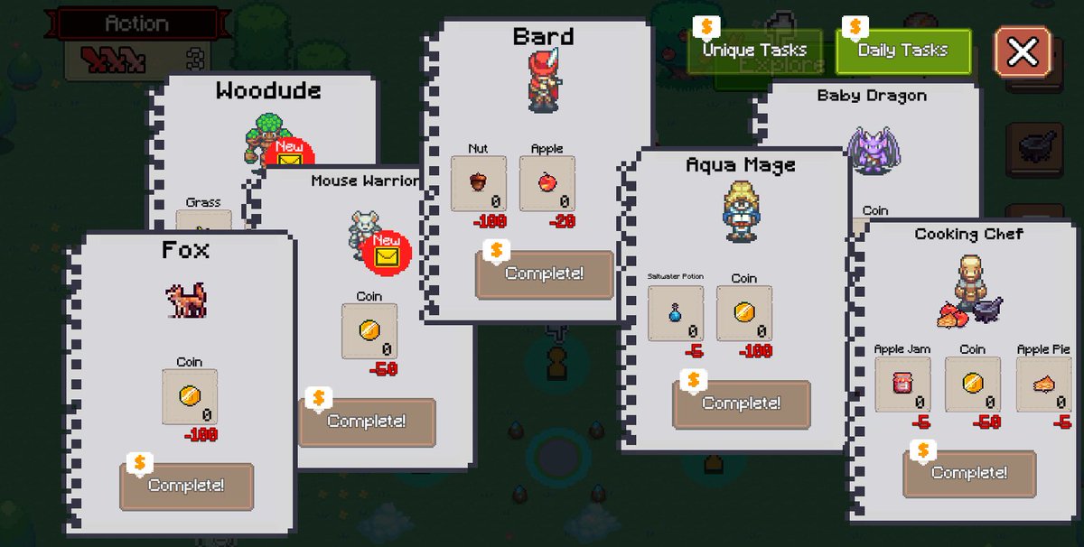 Tasks
#indiegame #gamedev #pixel #rpg #mobile