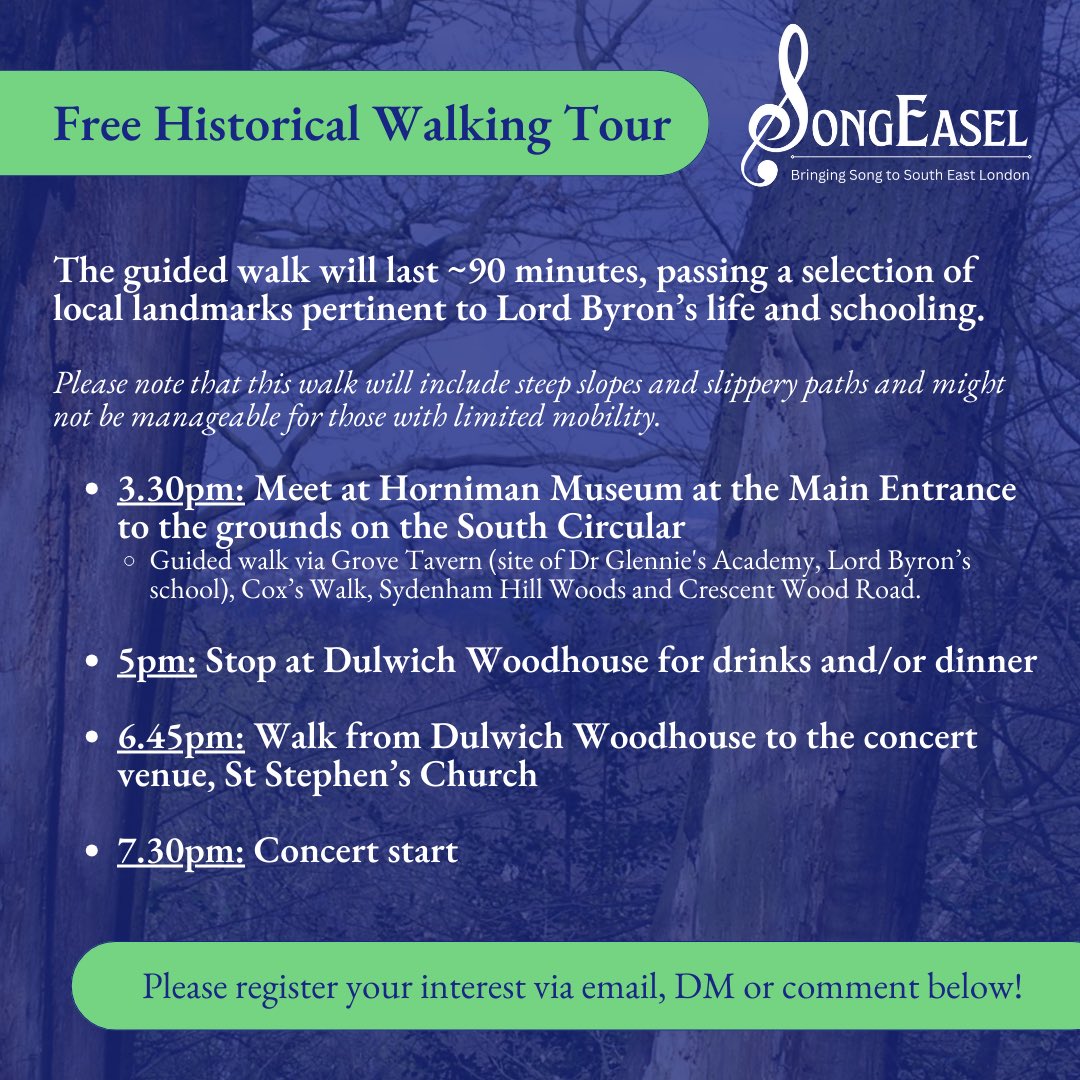 SongEasel (@songeasel) on Twitter photo Don’t miss our SERIES FINALE this Friday with star tenor Mark Padmore CBE and <a href="/PianoLieder/">Jocelyn Freeman</a> 🌟🎶
Join us at 3.30pm for a free history walk around #DulwichWood before settling into the evening’s entertainment at <a href="/ststepdulwich/">St Stephen’s South Dulwich</a>!
#Schubert, #Finzi, #ClaraSchumann #VaughanWilliams Don’t miss our SERIES FINALE this Friday with star tenor Mark Padmore CBE and <a href="/PianoLieder/">Jocelyn Freeman</a> 🌟🎶
Join us at 3.30pm for a free history walk around #DulwichWood before settling into the evening’s entertainment at <a href="/ststepdulwich/">St Stephen’s South Dulwich</a>!
#Schubert, #Finzi, #ClaraSchumann #VaughanWilliams