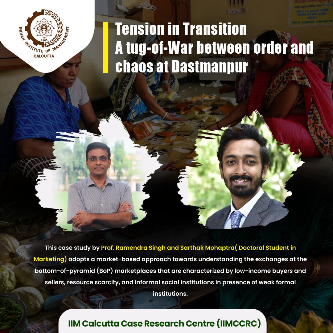 IIM_Calcutta's tweet photo. Access the case here: https://t.co/YGDqQjgiZ3
Please click on the thematic group – Entrepreneurship to avail the case.
#GrassrootChange #SubsistenceEntrepreneurship #MarketplaceDignity #MicroEnterprice #BaseofPyramid #IIMCCRC https://t.co/jBJysNXk6f