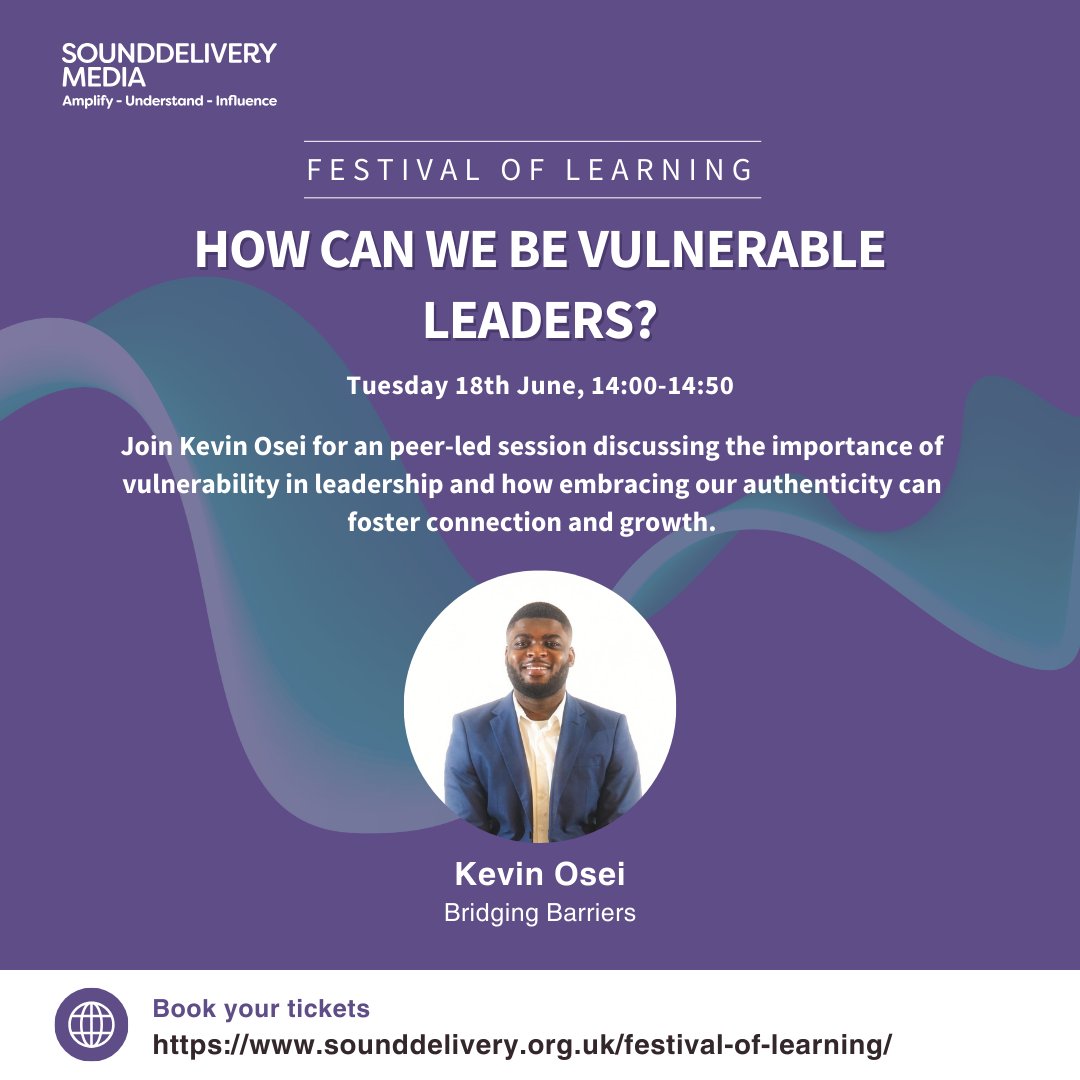Coming up tomorrow: 
10am - ‘Our journey to being a visible public spokesperson’ 
1pm - 'Social media for advocacy' 
2pm - 'How can we be vulnerable leaders?'
3pm - 'How to pitch opinion pieces: Learn from CYP Now, The Guardian and The Big Issue' 
#SDMFoL sounddelivery.org.uk/festival-of-le…