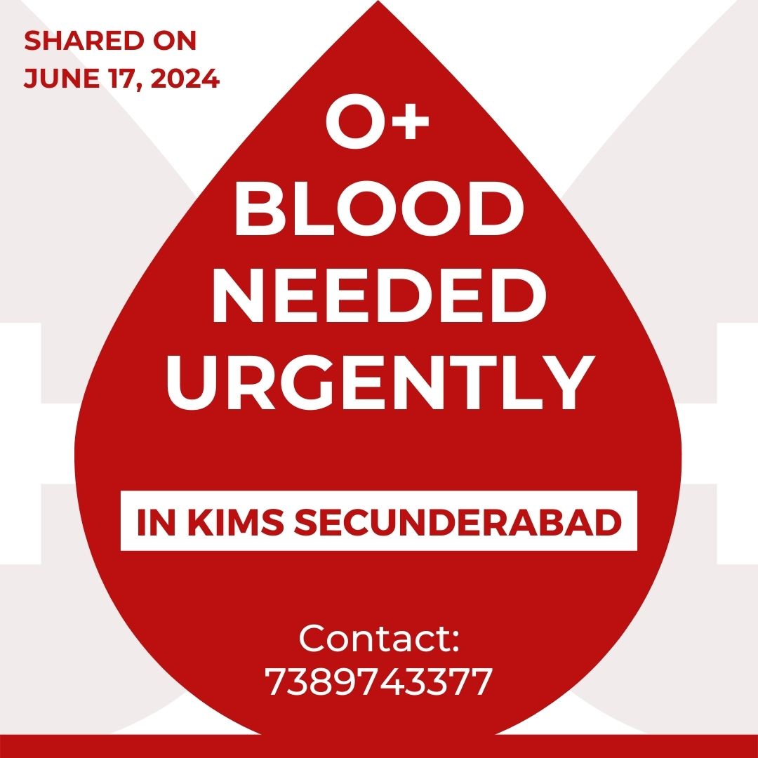 HemantGairola25's tweet image. A friend is looking for O+ blood donor in Secunderabad urgently for a critical operation. Please repost.