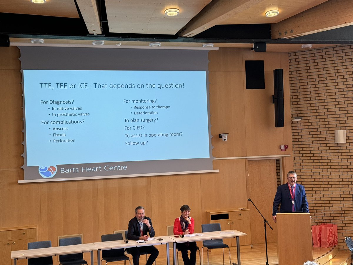 primustime's tweet photo. Our very own @dr_woldman @NHSBartsHealth opens an afternoon of #infectiveendocarditis at #ISCVID 2024: how can we use multimodality imaging to diagnose, drive management and follow-up our patients with this complex disease? #echofirst #yescct #nuclearmed? Depends on the question! https://t.co/XPB87eoelM
