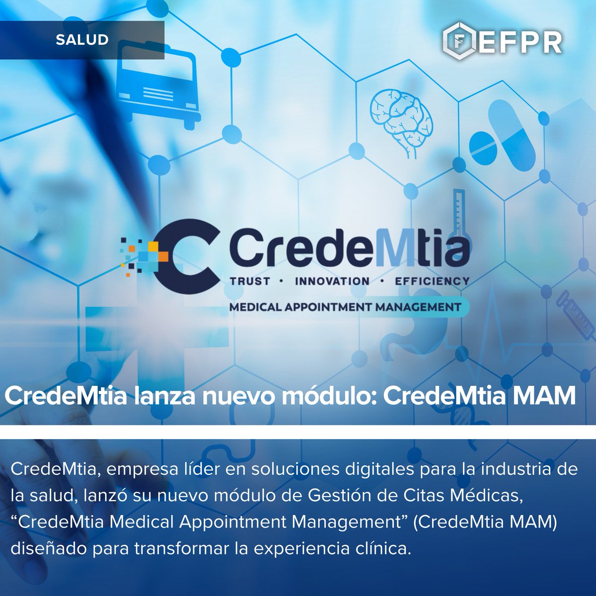 El módulo Credemtia MAM optimiza los flujos de trabajos clínicos, reduce el agotamiento del personal y mejora el acceso de los pacientes a los servicios médicos.

Accede a elforodepuertorico.com/credemtia-mam/ para la noticia completa.