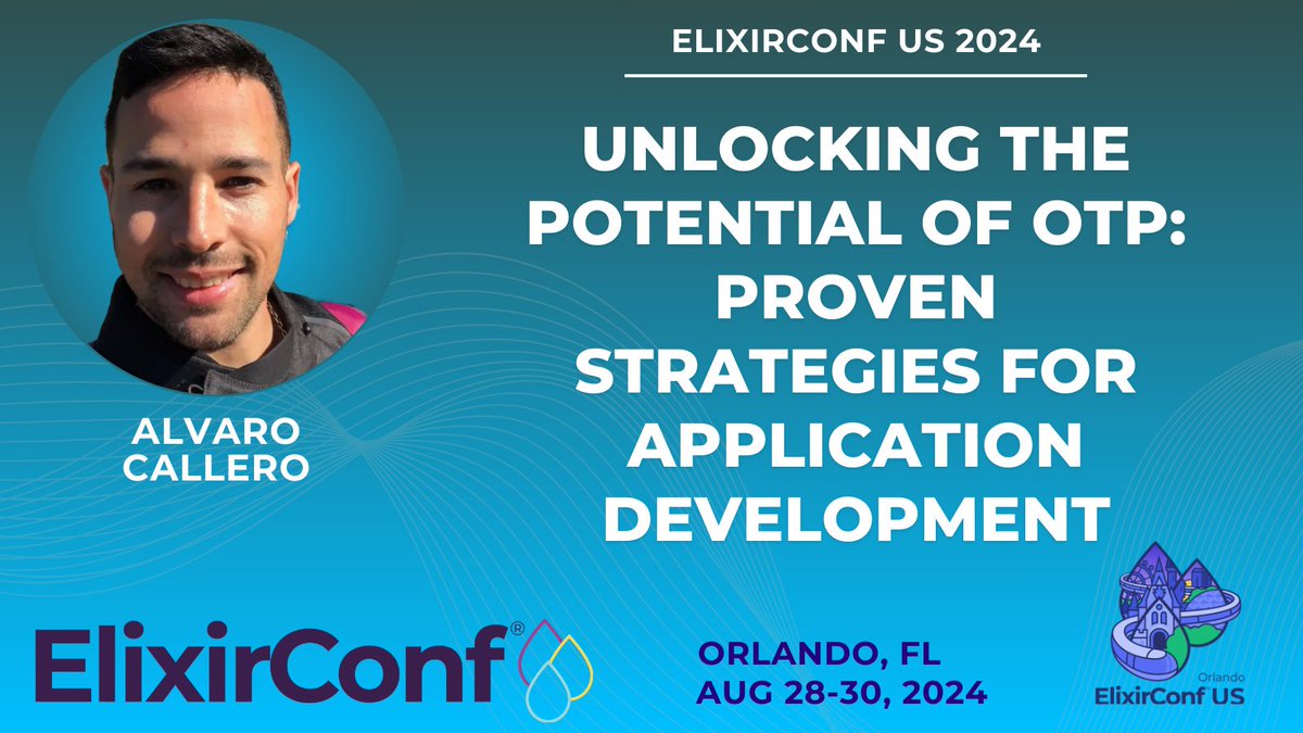 ElixirConf (@elixirconf) on Twitter photo 📣 Unlocking the Potential of OTP: Proven Strategies for Application Development
Join Alvaro Callero at <a href="/ElixirConf/">ElixirConf</a> US 2024 to dive deep into Elixir processes, behaviors (Agent, Task, GenServer) and how they enable concurrency & fault tolerance in your applications. 📣 Unlocking the Potential of OTP: Proven Strategies for Application Development
Join Alvaro Callero at <a href="/ElixirConf/">ElixirConf</a> US 2024 to dive deep into Elixir processes, behaviors (Agent, Task, GenServer) and how they enable concurrency & fault tolerance in your applications.