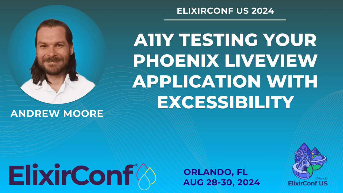 ElixirConf (@elixirconf) on Twitter photo Level up your Phoenix LiveView accessibility game at <a href="/ElixirConf/">ElixirConf</a> US 2024!
Join Andrew Moore to learn how to test your app with Excessibility and catch common a11y issues.
2024.ElixirConf.com/#speakers-pres…
#MyElixirStatus #ElixirConf2024 #UpcomingConferences Level up your Phoenix LiveView accessibility game at <a href="/ElixirConf/">ElixirConf</a> US 2024!
Join Andrew Moore to learn how to test your app with Excessibility and catch common a11y issues.
2024.ElixirConf.com/#speakers-pres…
#MyElixirStatus #ElixirConf2024 #UpcomingConferences