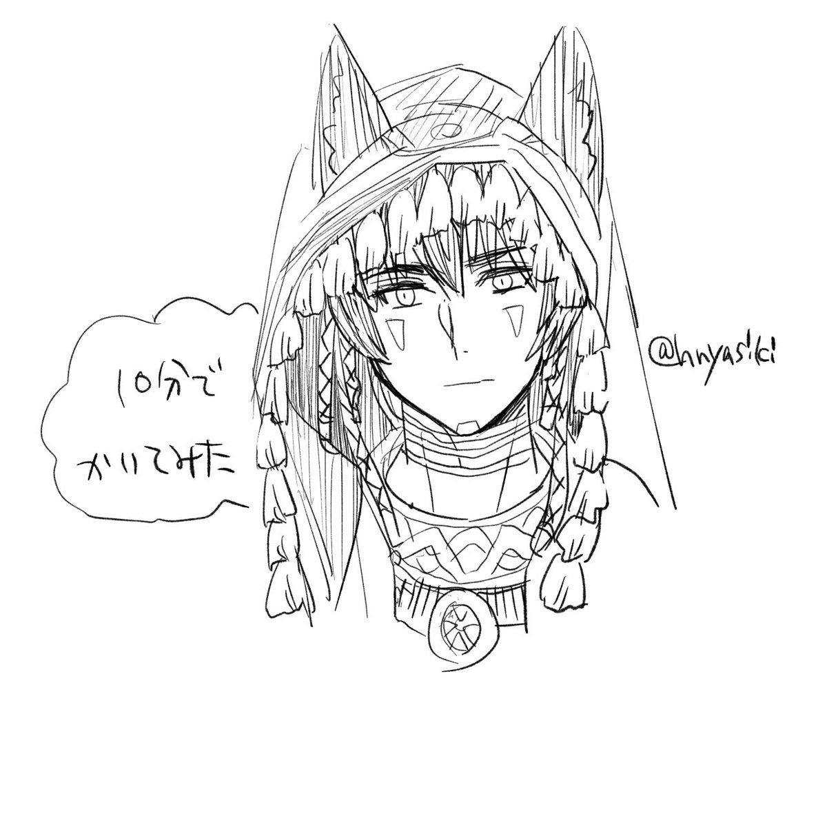 描き慣れたキャラで試しに10分で描いてみた
もっと気軽な感じでいいのかも？