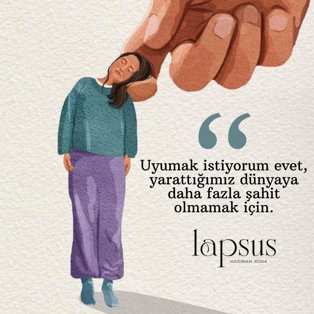 Lapsus Dergi (@lapsusdergi) on Twitter photo “Yas tutmaya bile izin vermiyor zaman.
Gözyaşım içimi kurutuyor…”
Ayşe Üstündağ
•Kadife Dokunuş•
lapsusdergi.com/2024/06/01/kad…
#edebiyat #hikaye #mülteci #savaş #barış #özgürlük #hayat #yas #kadife #acı #zaman #lapsus #dergi #nowar “Yas tutmaya bile izin vermiyor zaman.
Gözyaşım içimi kurutuyor…”
Ayşe Üstündağ
•Kadife Dokunuş•
lapsusdergi.com/2024/06/01/kad…
#edebiyat #hikaye #mülteci #savaş #barış #özgürlük #hayat #yas #kadife #acı #zaman #lapsus #dergi #nowar