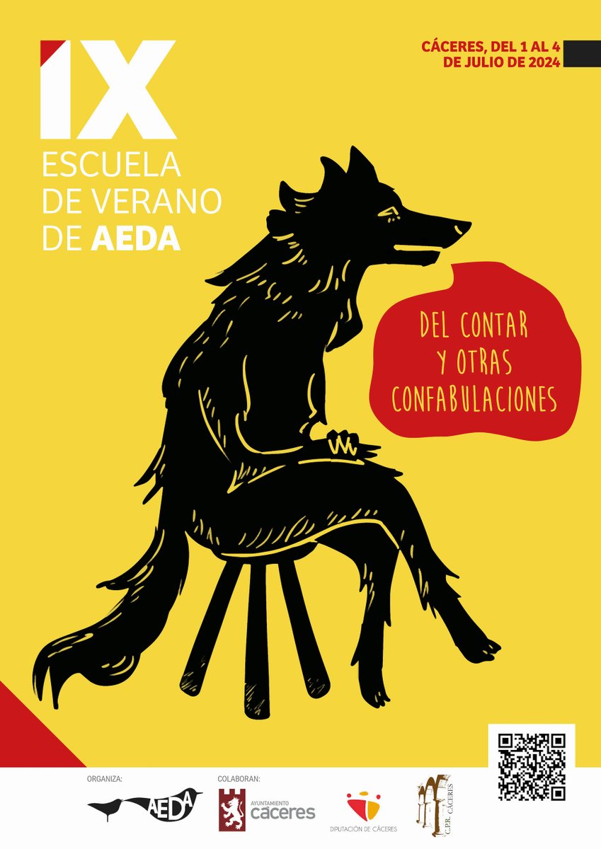 RECORDATORIO. Últimos días (y últimas plazas ya) para apuntarse a la Escuela de verano de AEDA. Tenéis toda la información en el enlace:
👉🏾 cutt.ly/5ewfbXxR

#NarraciónOral #EscuelaAEDA