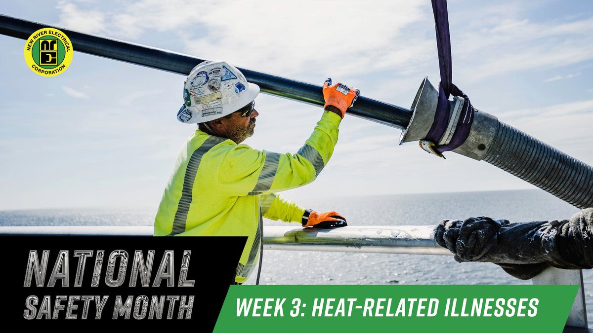 nrecorp's tweet photo. Working on different division projects often means exposure to extreme weather, like high temps. 

Our crews protect themselves from heat-related illnesses by staying hydrated, taking frequent breaks in shaded areas, and wearing appropriate clothing.

#NationalSafetyMonth #NSC https://t.co/cTxIrDo16X