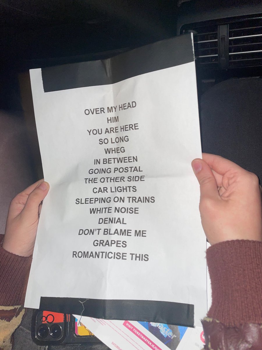 ellerz__'s tweet photo. james marriott set list from last night 🤘 https://t.co/DHhaBpaWdT