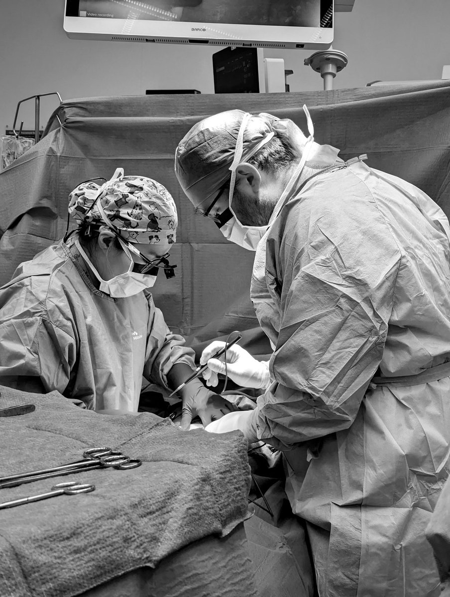 HPB fellow Dr Helen Pham (left) and registrar Dr Charles Belling (right) taking on another Whipple procedure.