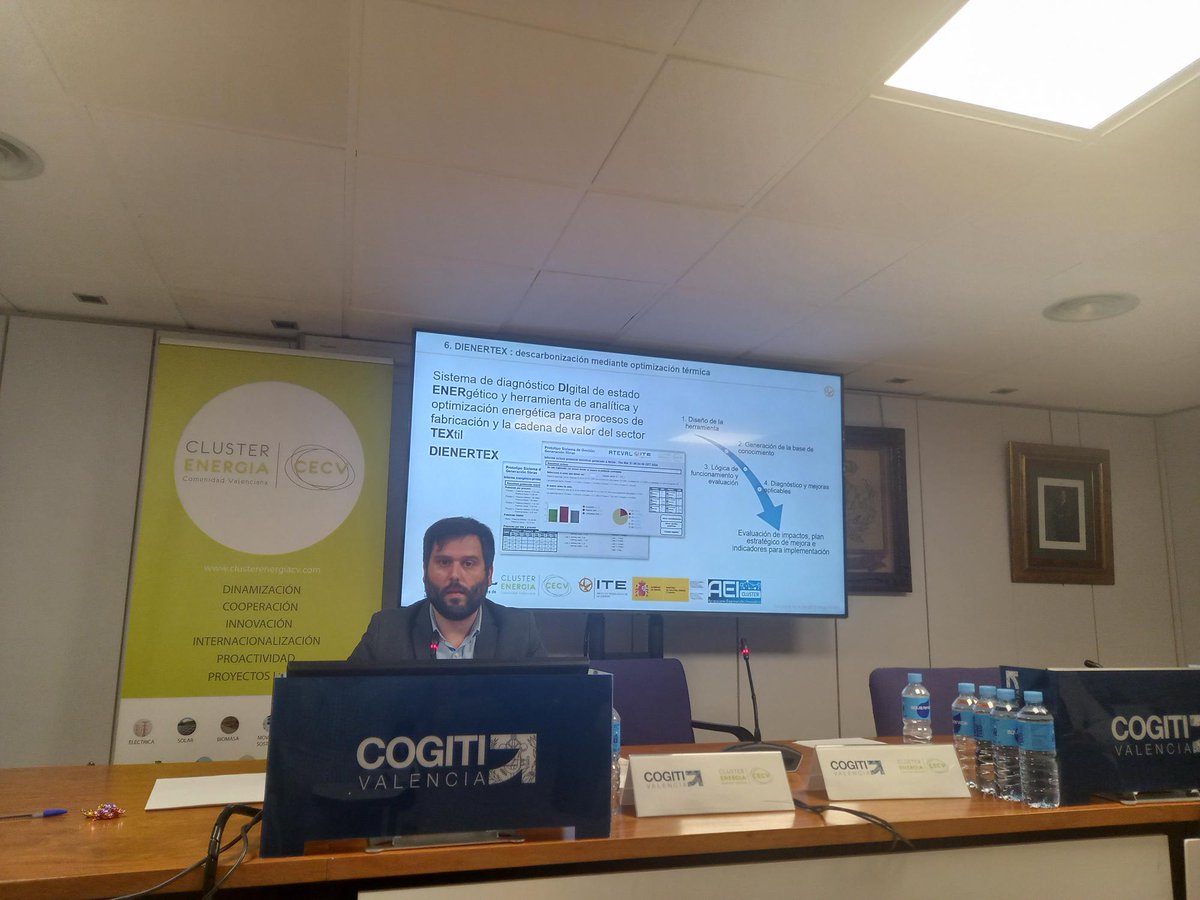 itenergia's tweet photo. 🗣 Participamos en la jornada "Innovación en la Era de la Conectividad Industrial: Transformando la Industria con Herramientas Digitales e Inteligencia Artificial”  @EnergiaComVal   @COGITIValencia con los proyectos  #GEDAI, #DECARTHERM @GVAivace #DIENERTEX #INNDIH @Generalitat https://t.co/cIMWaSEoM7