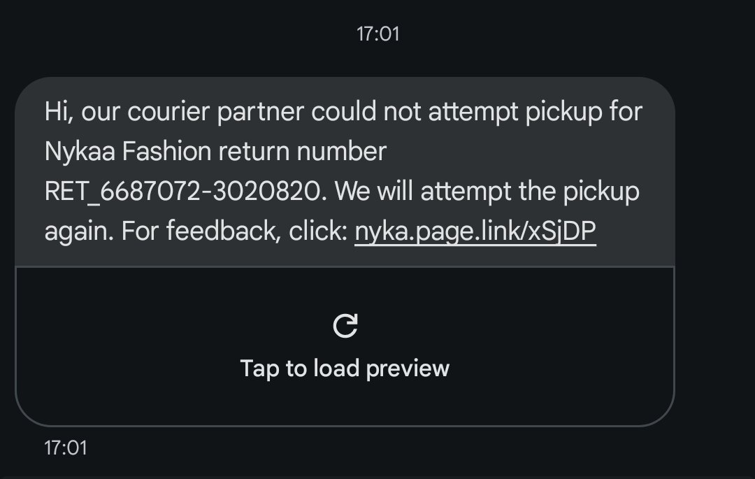 sharmaaajee's tweet photo. After talking to pickup executive from @nykaafashion who conveyed he'll come pick it up in some time, I got a message that it could not be picked up. Absolutely hopeless service from @shadowfax_in and @nykaafashion 
#jaagograhakjaago #fraud
@jagograhakjago https://t.co/4nZJtVgrui