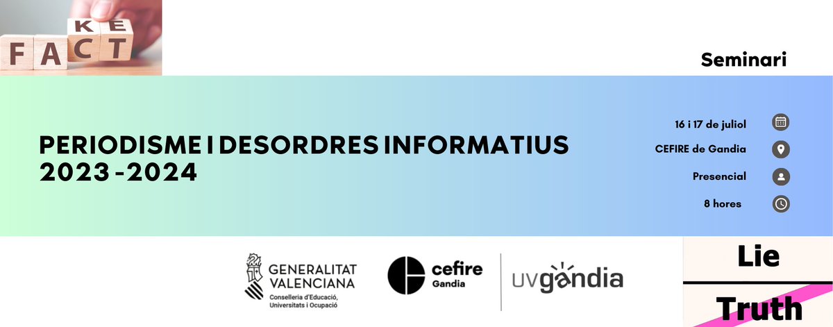 Àmbit Humanístic i Social (@cefireambithis) on Twitter photo X UVEG - Peridisme… VAL Inscripció oberta al seminari "Periodisme i desordres informatius” #CEFIREGandia 🕥8h 📆 16 i 17 de juliol 🏫 #CEFIREGandia #HumanisticiSocial <a href="/GVA_Cefire/">Formació, Innovació i Recursos per al Professorat</a> ↪️ Informació i inscripció: cefire.edu.gva.es/sfp/index.php?… X UVEG - Peridisme… VAL Inscripció oberta al seminari "Periodisme i desordres informatius” #CEFIREGandia 🕥8h 📆 16 i 17 de juliol 🏫 #CEFIREGandia #HumanisticiSocial <a href="/GVA_Cefire/">Formació, Innovació i Recursos per al Professorat</a> ↪️ Informació i inscripció: cefire.edu.gva.es/sfp/index.php?…