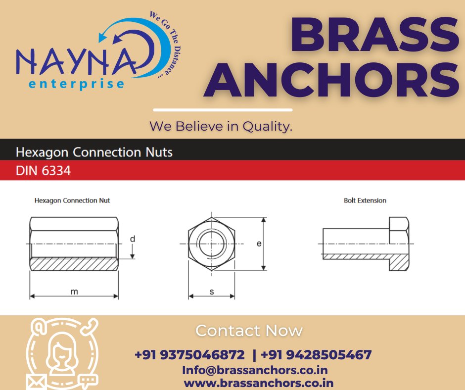 Manufacturer and supplier Nayna Enterprise. We produce bolts, nuts, washers, and other fastener products in our own plant in India. Contact me with questions. +91-9375046872| 9428505467  info@brassanchors.co.in 
brassanchors.co.in 
#brassanchors #brassinserts #brassnuts