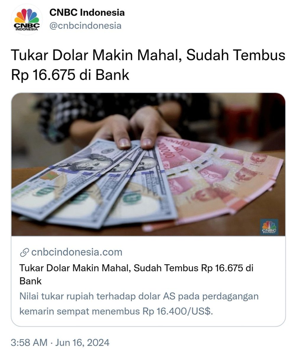 yusdinur75's tweet image. Dalam analisis perubahan sosial, pelemahan nilai rupiah yang cukup tinggi ini merupakan #symptom atau gejala2 atau tanda2 dari sebuah kondisi ekonomi yang perlu diwaspadai.

Jika pelemahan rupiah ini terus berlanjut, akan berdampak signifikan pada berbagai indikator ekonomi