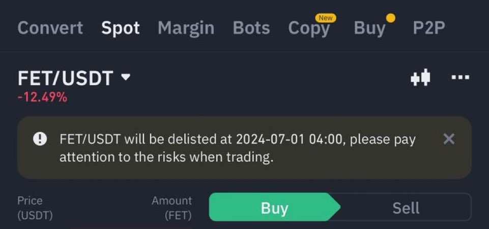▪️ $FET ▪️ $AGIX ▪️ $OCEAN ▪️

More manipulation…

<a href="/binance/">Binance</a> has mistakenly announced that they will delist $FET, instead of clarifying that it’s automatic merging into $ASI, as mentioned in their emails

Use this as an opportunity 🕊️