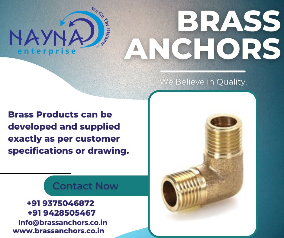 Manufacturer and supplier Nayna Enterprise. We produce bolts, nuts, washers, and other fastener products in our own plant in India. Contact me with questions. +91-9375046872| 9428505467  info@brassanchors.co.in
brassanchors.co.in
#brassanchors #brassinserts #brassnuts