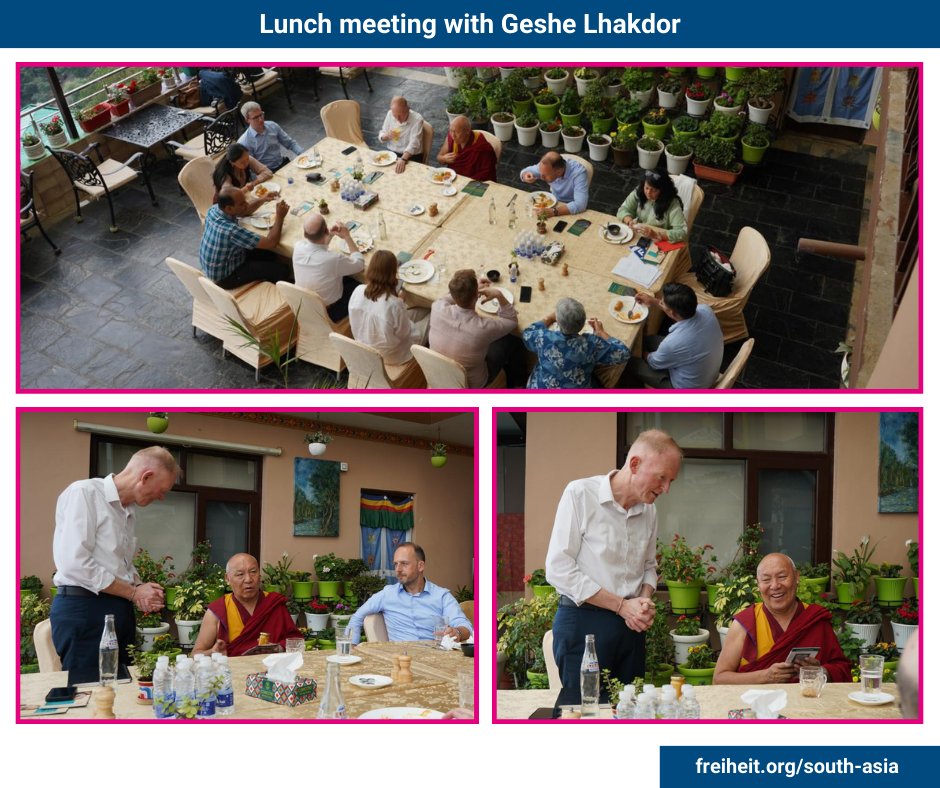 We had a delightful and fruitful lunch meeting with Geshe Lhakdor, the Library of Tibetan Works and Archives Director.

#DiplomaticVisitDharamshala #TibetanCulture #TibetanAdministration #TibetPolicy #CulturalExchange #Liberalism #Democracy #FNFSouthAsia #Freiheit