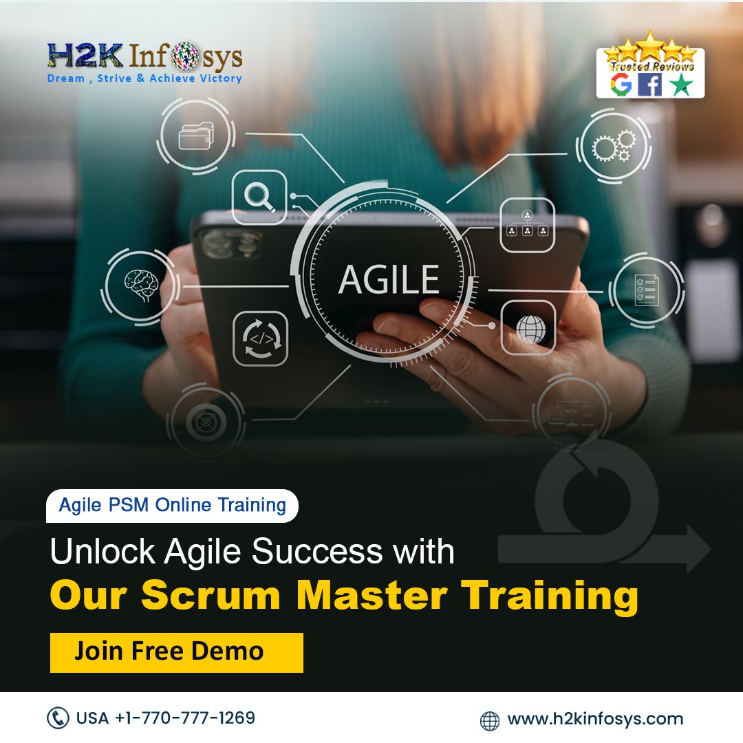 h2kinfosys's tweet image. Ready to lead Agile projects? H2k Infosys Scrum Master training equips you with the essential skills and methodologies needed to drive success in fast-paced project environments.
Enroll Here: bit.ly/3lxpch1
 #agileandscrumcourse #agilescrumfoundationcourse #agilecourse