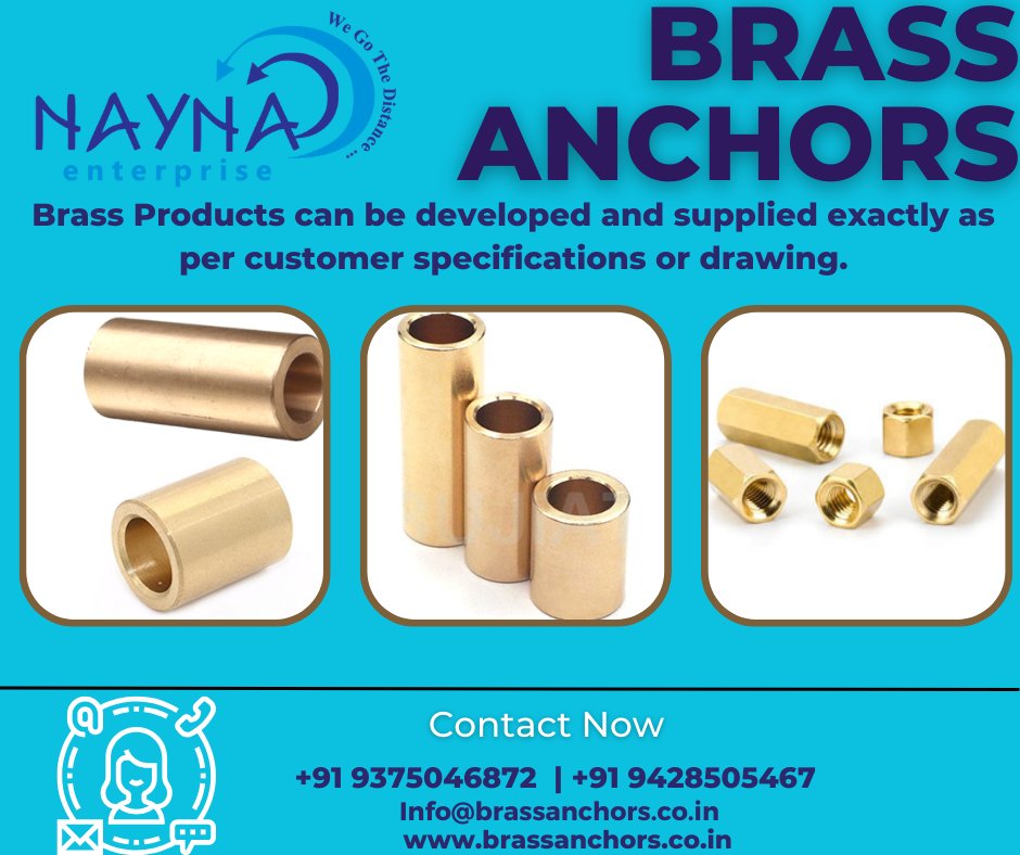 Manufacturer and supplier Nayna Enterprise. We produce bolts, nuts, washers, and other fastener products in our own plant in India. Contact me with questions. +91-9375046872| 9428505467  info@brassanchors.co.in brassanchors.co.in #brassanchors #brassinserts