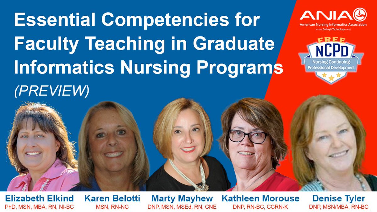 Free NCPD: Explore how the Nursing Informatics: Scope &amp; Standards of Practice guided the Informatics Guide &amp; Toolkit for Graduate Faculty.

Members earn free NCPD contact hours through 6/30;  non-members $30. ania.org/library

Preview👇
youtu.be/GCpEE1GJYPg