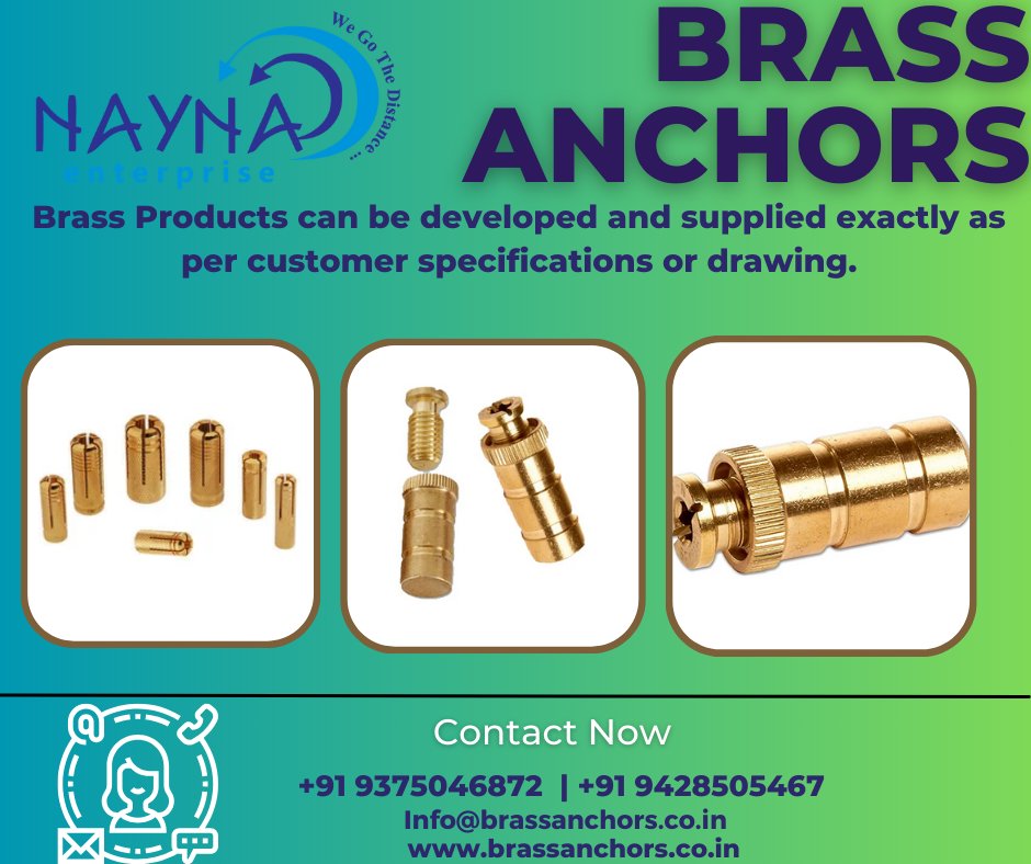 Manufacturer and supplier Nayna Enterprise. We produce bolts, nuts, washers, and other fastener products in our own plant in India. Contact me with questions. +91-9375046872| 9428505467  info@brassanchors.co.in brassanchors.co.in #brassanchors #brassinserts