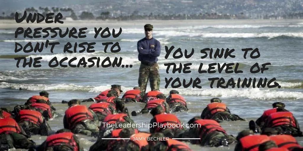 The Navy SEALS like to say, "Under pressure we don't rise to the occasion, but rather sink to the level of our training."

When crisis hits or adversity comes our way, it highlights who we are and how we've prepared.

How we PREPARE TODAY will determine how we PERFORM TOMORROW.