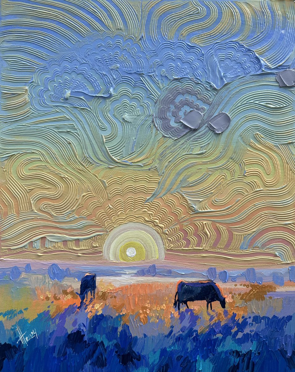 acrylic, canvas 40*50 cm “Sunset Texture”