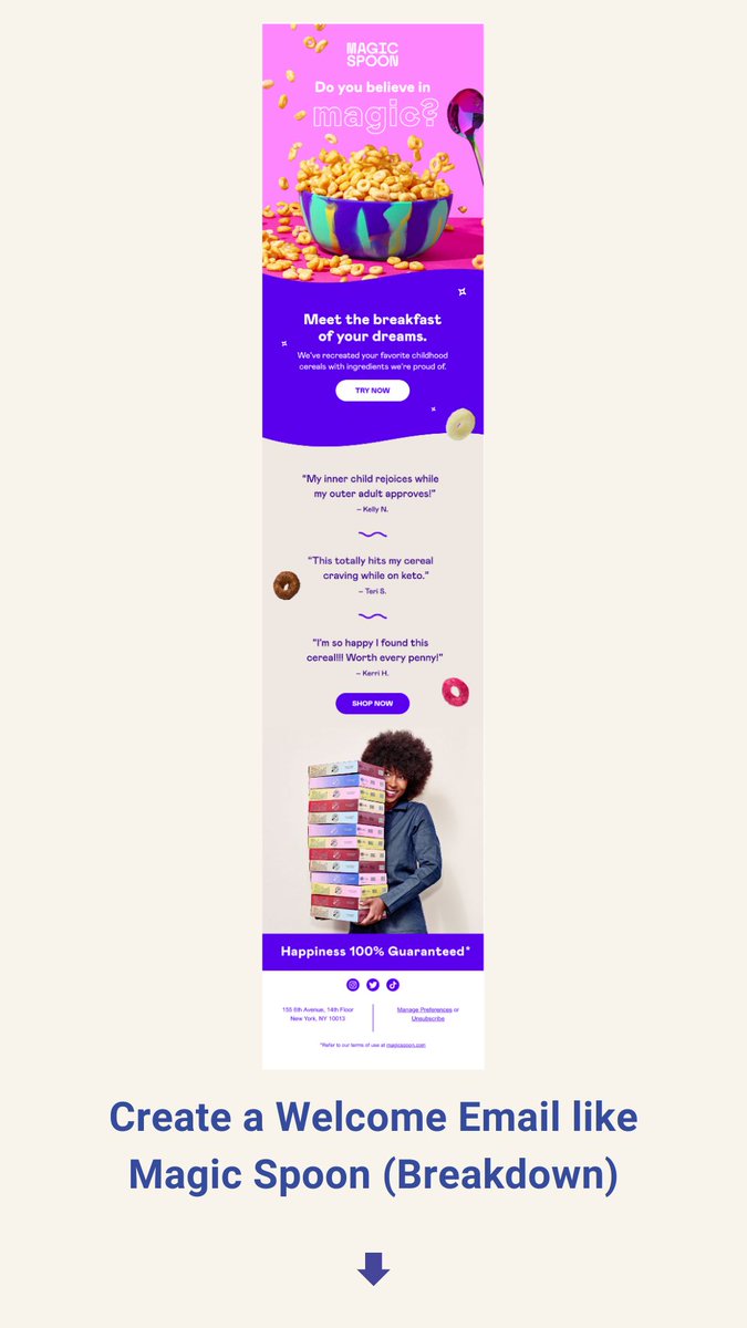 IdrisEcom_email's tweet image. Email Breakdown #1 - Magic Spoon

Type - Welcome Flow

Email - #1

Magic Spoon is absolutely world-class in Email Marketing. 

If you want to see me breaking down their #1 Email of the Welcome Flow, then check out this Thread 🧵