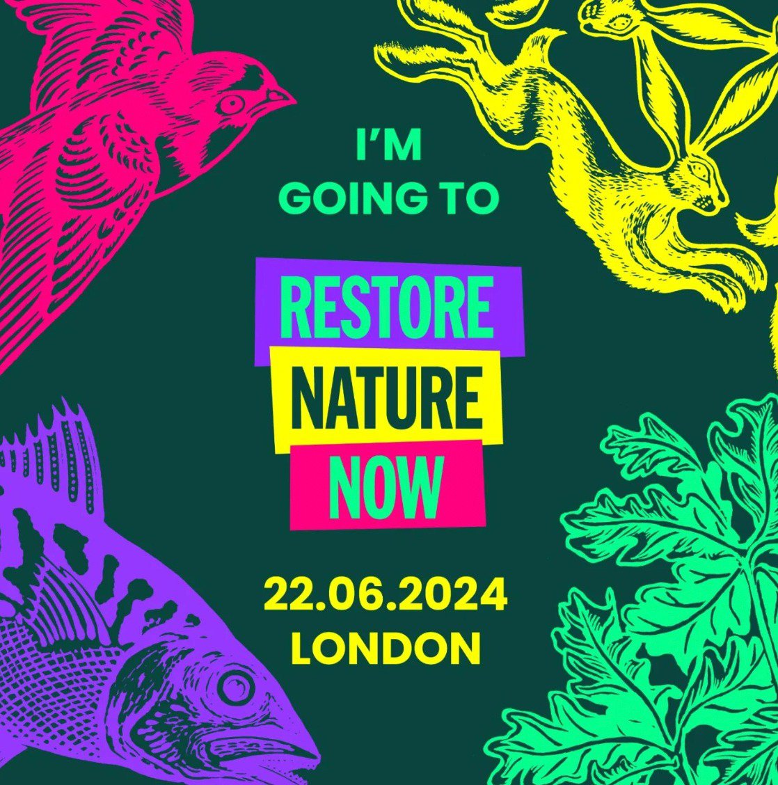 ✊ ONE WEEK TO GO!
WILL YOU JOIN US ON THE STREETS?
Multiple wildlife and climate campaigners are uniting for the biggest-ever UK gathering for Nature and Climate. We urgently need to: 
#RESTORENATURENOW
#ActNow
#HereComesEveryone
#March
#ClimateAction
#ShowYouCare
#XR_London