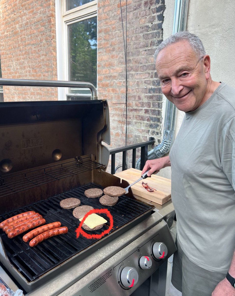 What you people did to Chuck Schumer over putting cheese on raw burgers will never be forgotten. Senator Schumer left this platform and hasn’t been back online since….