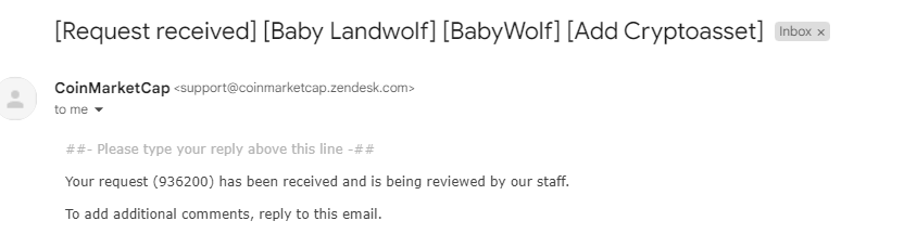 Hey <a href="/CoinMarketCap/">CoinMarketCap</a>,

We are interested in the priority listing of #LandWolf! Our ID number is 936200.