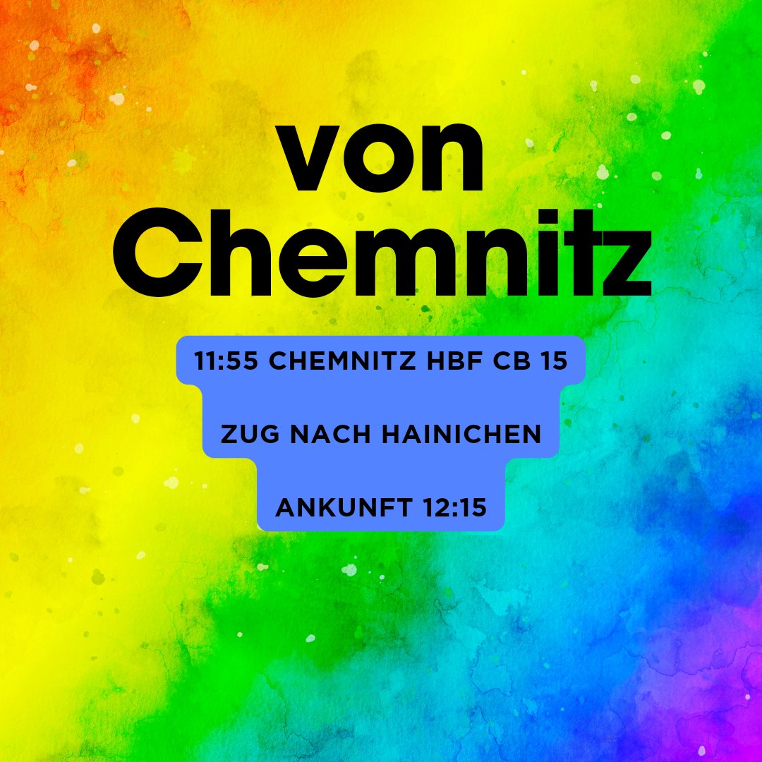 CSD_Frankenberg's tweet image. Hinweis zur Anreise am 23.06. zum CSD Frankenberg
#csd #csdfrankenberg2024 #csdfrankenberg #csdsachsen #lgbtqipaplus #queer