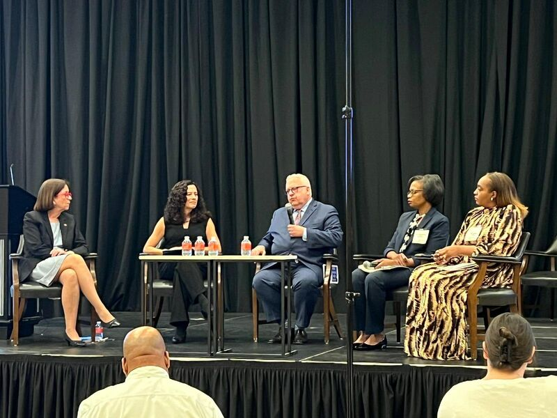 MariaHeidkamp's tweet photo. At our @NJCommColleges Summit, I chatted with @DrMcM of @ucnj_owls, @DrCReber of @HudsonCCC, Constance Barnes, Ed.D. of @cunyasap and Dr. Jessica WIlliams of @_TheNISS on Pillar 2 of our Opportunity Agenda: evidence-based student success models. Thank you for your insights! https://t.co/wMYR03Jdls