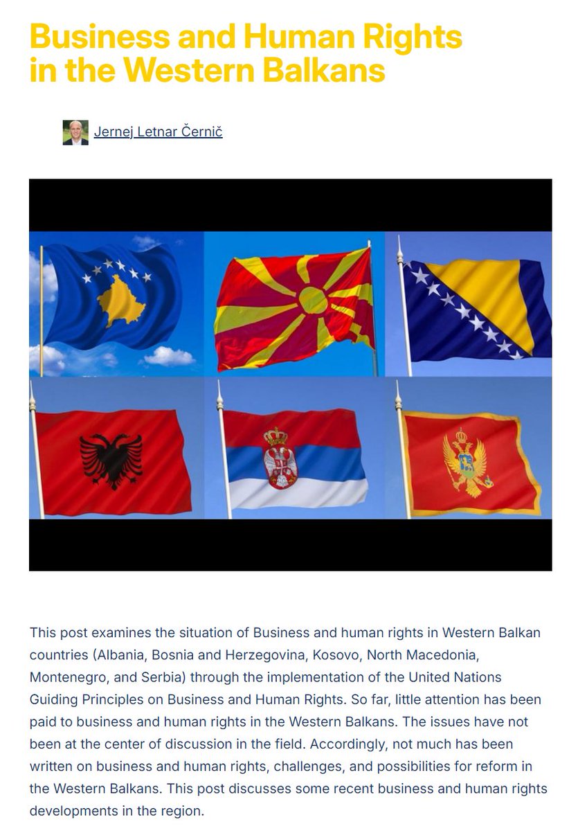 Take a look at another blog post from the inaugural BHRJ Symposium 2024, discussing Business and Human Rights in the Western Balkans by Jernej Letnar Černič. <a href="/Aurreratze/">Aurreratze</a> Co-rapporteur <a href="/ILA_official/">International Law Association (ILA)</a> <a href="/EUHRABJM/">Jean Monnet Module on EU Human Rights and Business</a> 
<a href="/LRoordaLaw/">Lucas Roorda</a> @ARamasastry <a href="/carollichuma/">carol omari</a> 
bhrj.blog/2024/06/12/bus…