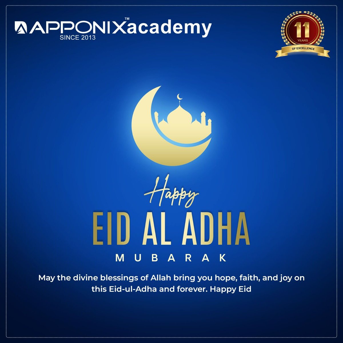 apponix's tweet image. Wishing you a joyous Eid filled with love, peace, and prosperity. Enroll now and celebrate with exclusive Eid discounts #EidMubarak #Apponix Academy