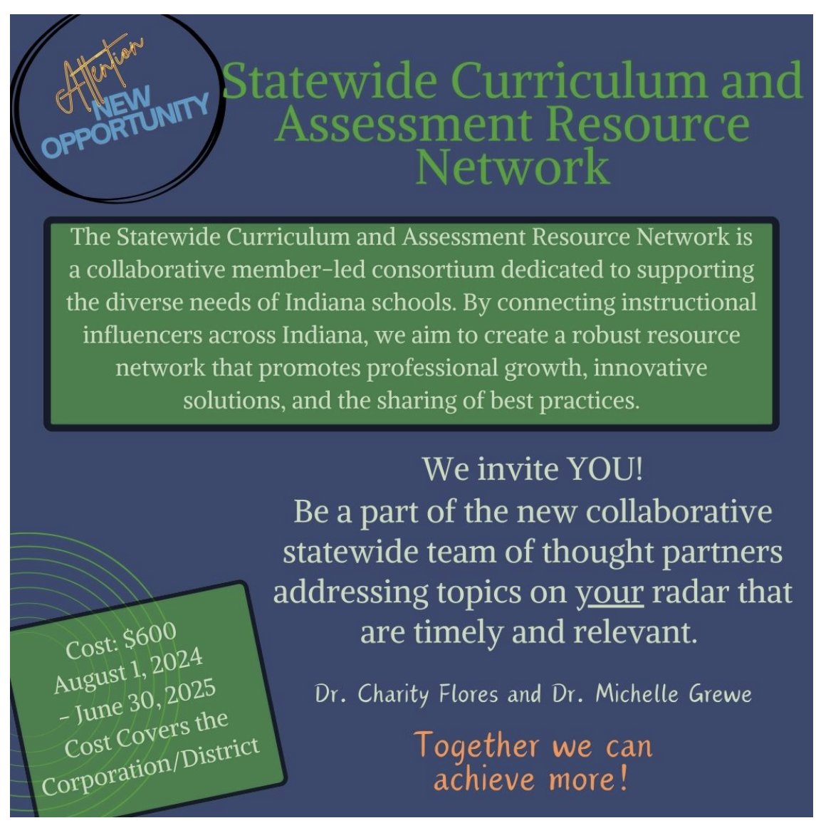 The June Newsletter has a new opportunity for education leaders in Indiana! Check it out: mailchi.mp/63e82f7efcc6/y…