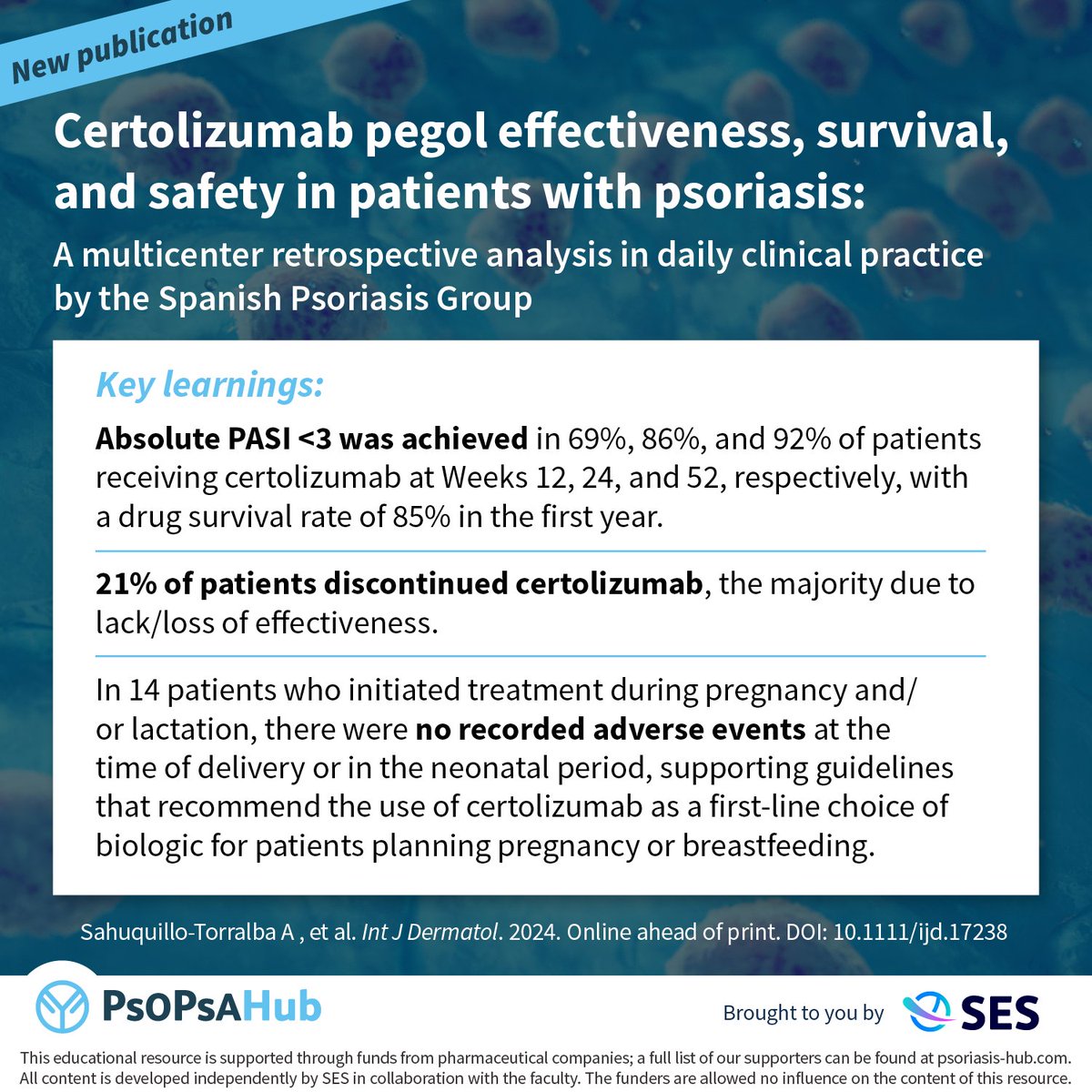 Psoriasis and Psoriatic Arthritis Hub (@psoriasis_hub) on Twitter photo A new study published in <a href="/intjderm/">International Journal of Dermatology</a> found that treatment with certolizumab was effective and safe in clinical practice settings, including in pregnant and lactating patients 📝
More news: psoriasis-hub.com
#psoriasis #MedNews #MedEd A new study published in <a href="/intjderm/">International Journal of Dermatology</a> found that treatment with certolizumab was effective and safe in clinical practice settings, including in pregnant and lactating patients 📝
More news: psoriasis-hub.com
#psoriasis #MedNews #MedEd