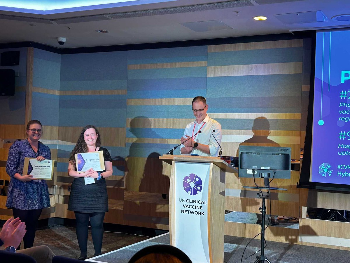 UK Clinical Vaccine Network (@cvn_uk) on Twitter photo Congratulations to the #CVNUK2024 poster award winners! π
Winner: <a href="/sfaustini/">Sian Faustini</a>π (cash prize and 2025 free entry)
Runner ups: <a href="/KyraHolliday22/">Kyra Holliday</a> and Ann Archer π
(2025 free entry)
Interested in submitting? Follow us to be notified when the #CVNUK2025 submission portal opens! Congratulations to the #CVNUK2024 poster award winners! π
Winner: <a href="/sfaustini/">Sian Faustini</a>π (cash prize and 2025 free entry)
Runner ups: <a href="/KyraHolliday22/">Kyra Holliday</a> and Ann Archer π
(2025 free entry)
Interested in submitting? Follow us to be notified when the #CVNUK2025 submission portal opens!