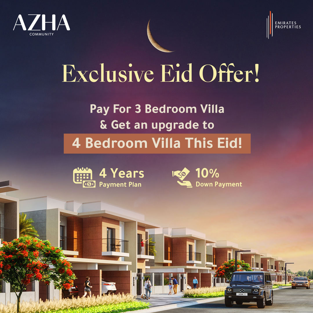 EPGroup2's tweet image. Celebrate Eid with an exclusive offer from Azha Community! 🎉 Pay for a 3-bedroom villa and get an upgrade to a 4-bedroom villa this Eid! 🏡✨
4 Years Payment Plan
10% Down Payment
Contact us now for more details!
📞+971 50 875 2553
☎️+971 65 637 32

#EidOffer #AzhaCommunity
