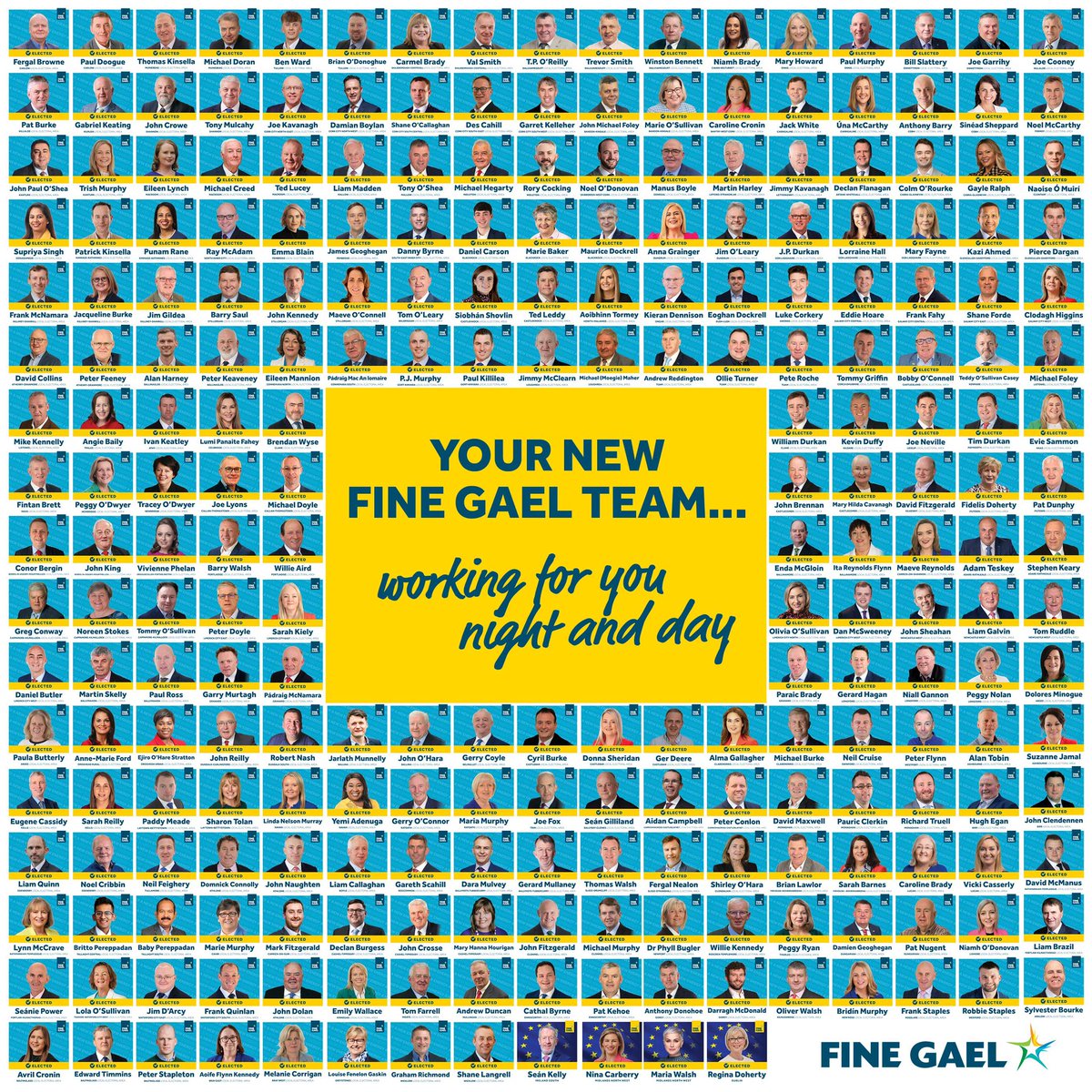 Fine Gael has the new energy and team to deliver for you and your family right across the country.

Find your Local Representative:
finegael.ie/our-people/
