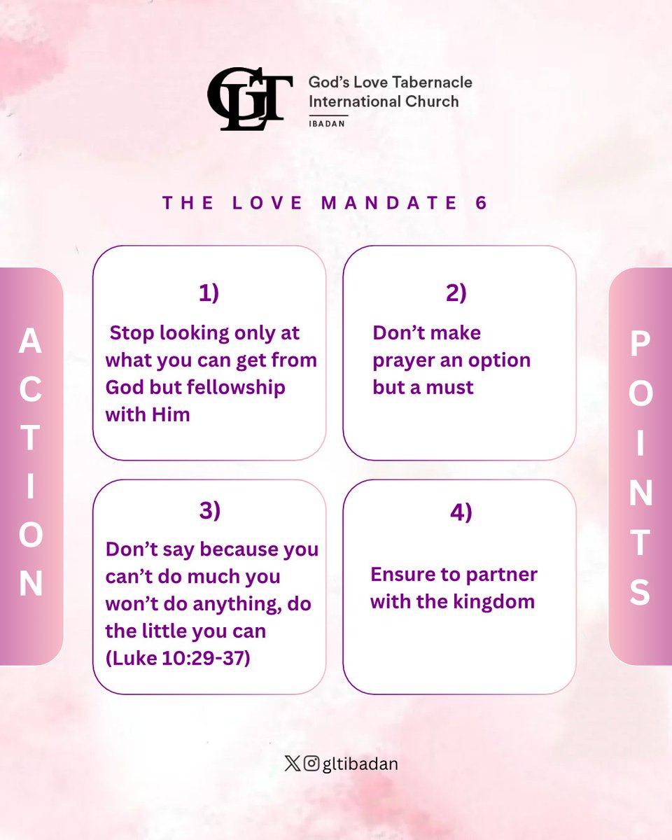 gltibadan's tweet image. Sunday Sermon Action Points. 📌

#Actionpoints #Sundaysermon
#GltIbadan #GltChurch