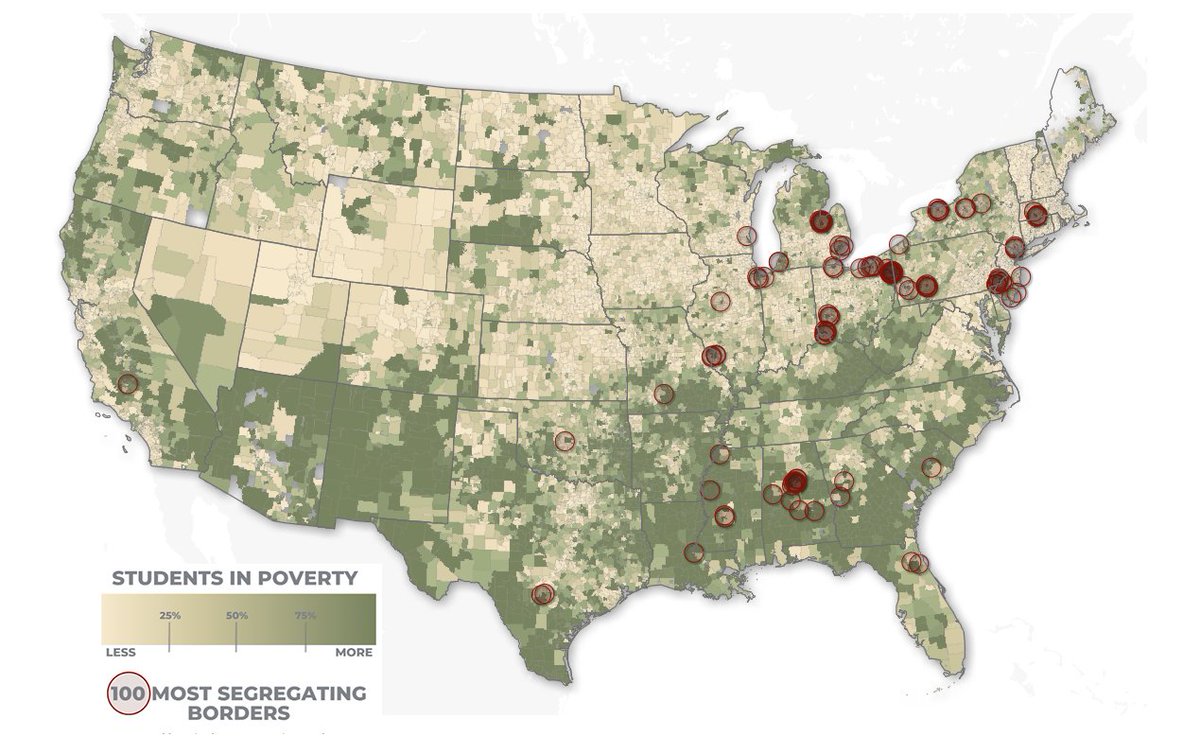 mapsdotcom's tweet photo. Borders and boundaries help us organize the world. But boundaries between school districts can segregate communities and impact educational outcomes.

The Education Funding Equity Initiative at @NewAmerica developed an interactive map to explore this issue.

Learn more: https://t.co/Z0xcABUkmh