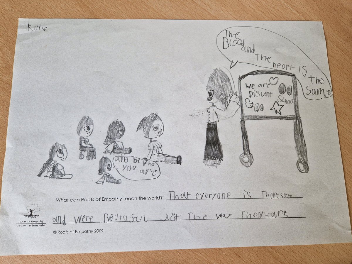 P4M <a href="/NewtonPrim/">Newton primary</a> think <a href="/RootsofEmpathy/">Roots of Empathy</a> can teach the world:
"To be kind people and nice to each other."
"That everybody is different and some people have been through bad things"  
"That everyone is themselves and are beautiful just the way they are." ❤️🌳
#Empathy 
<a href="/CLD_SAC/">Thriving Communities - CLD South Ayrshire</a>