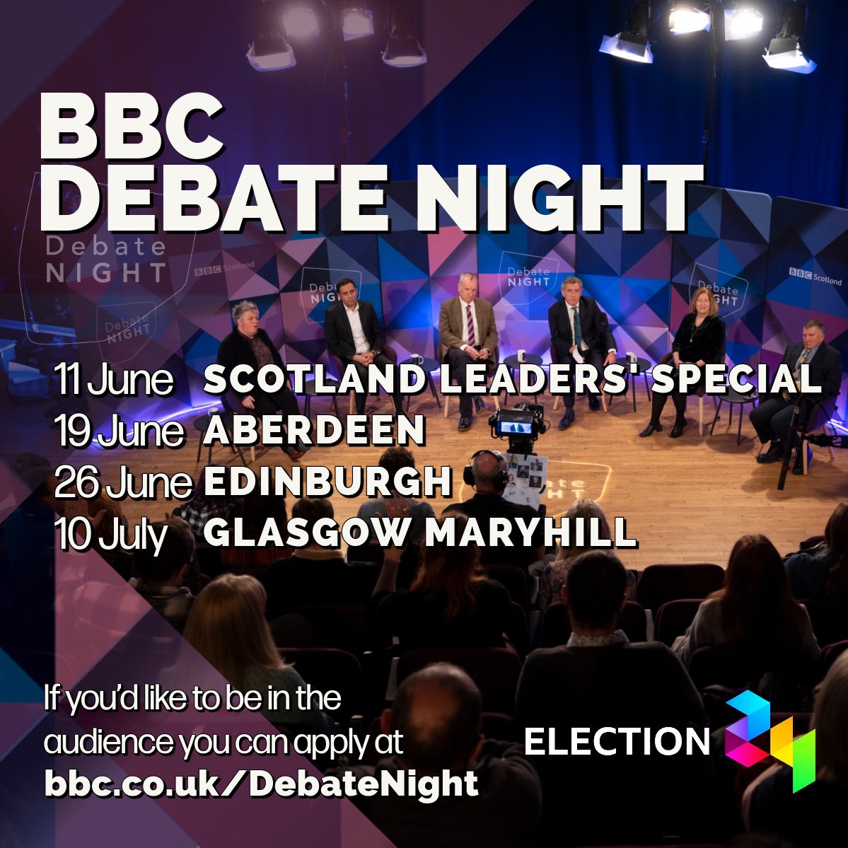 This week, Debate Night comes from Aberdeen

Would you like to be part of the #bbcdn audience?

You can apply here: bit.ly/3sILILo