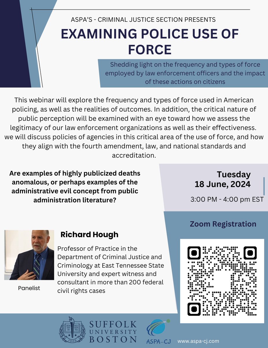 Join us tomorrow from 3:00-4:00 EST to discuss Police Use of Force and the need for improvement. We will foster a deeper understandings of its implications on society. 

Registration link in bio!
